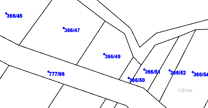 Parcela st. 366/49 v KÚ Ždírec nad Doubravou, Katastrální mapa