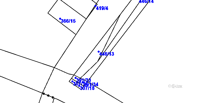 Parcela st. 446/13 v KÚ Ždírec nad Doubravou, Katastrální mapa