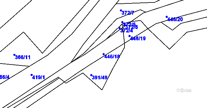 Parcela st. 446/18 v KÚ Ždírec nad Doubravou, Katastrální mapa