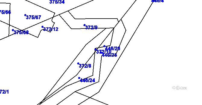 Parcela st. 446/25 v KÚ Ždírec nad Doubravou, Katastrální mapa