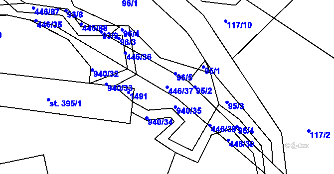 Parcela st. 446/37 v KÚ Ždírec nad Doubravou, Katastrální mapa