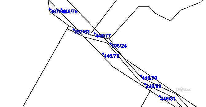 Parcela st. 446/78 v KÚ Ždírec nad Doubravou, Katastrální mapa