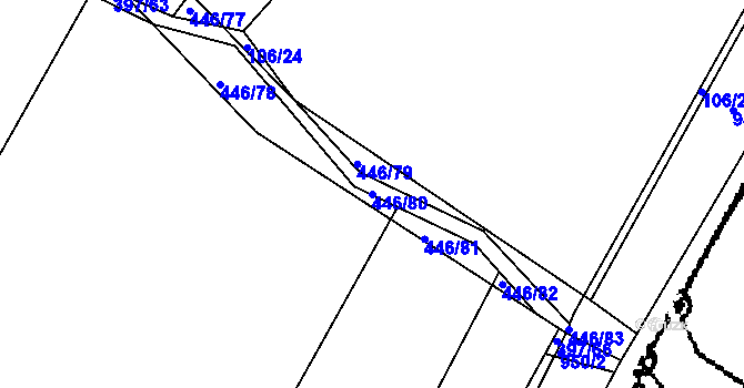 Parcela st. 446/80 v KÚ Ždírec nad Doubravou, Katastrální mapa