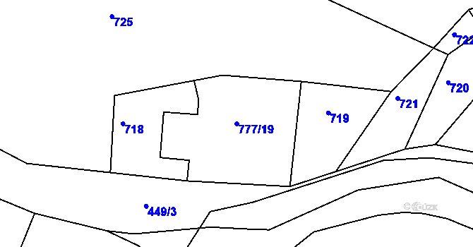Parcela st. 777/19 v KÚ Ždírec nad Doubravou, Katastrální mapa