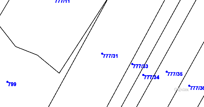 Parcela st. 777/31 v KÚ Ždírec nad Doubravou, Katastrální mapa