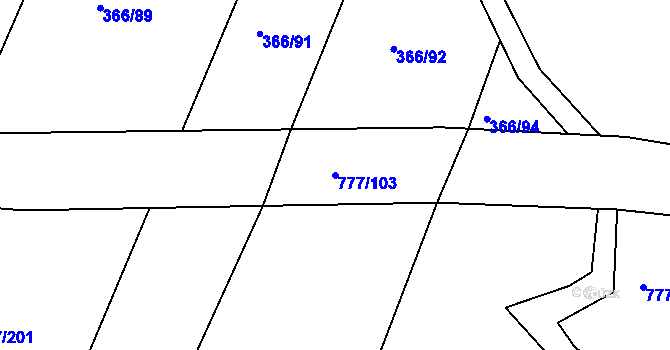 Parcela st. 777/103 v KÚ Ždírec nad Doubravou, Katastrální mapa