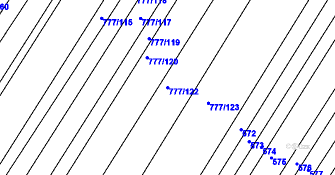 Parcela st. 777/122 v KÚ Ždírec nad Doubravou, Katastrální mapa