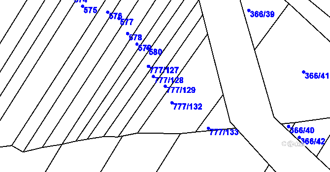 Parcela st. 777/129 v KÚ Ždírec nad Doubravou, Katastrální mapa