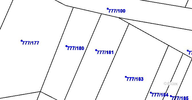 Parcela st. 777/181 v KÚ Ždírec nad Doubravou, Katastrální mapa