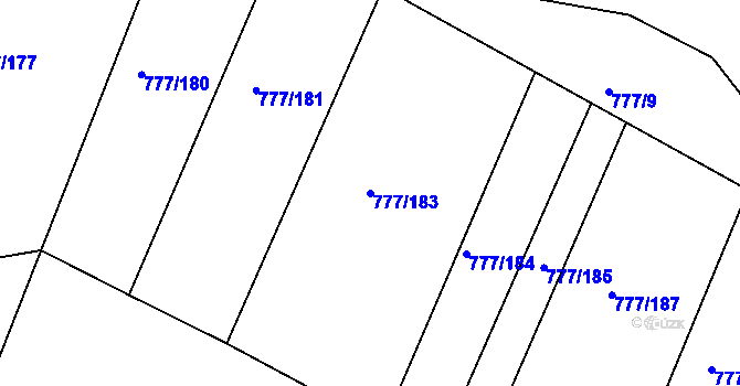 Parcela st. 777/183 v KÚ Ždírec nad Doubravou, Katastrální mapa