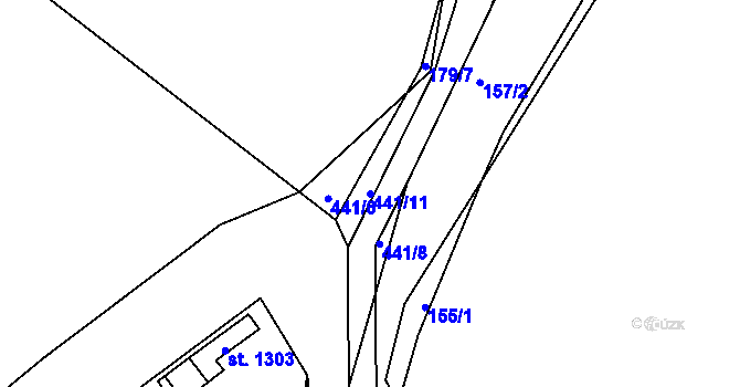 Parcela st. 441/11 v KÚ Ždírec nad Doubravou, Katastrální mapa