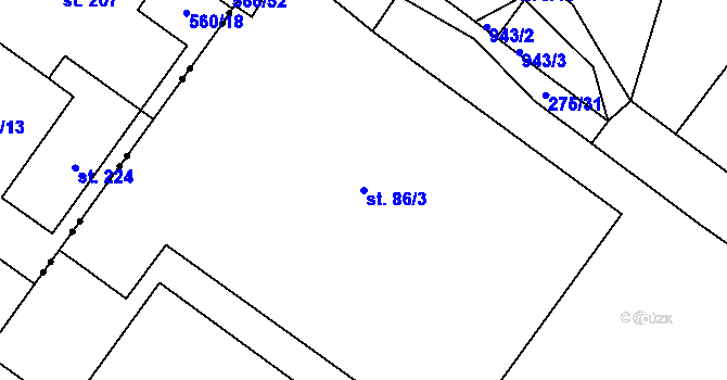Parcela st. 86/3 v KÚ Ždírec nad Doubravou, Katastrální mapa