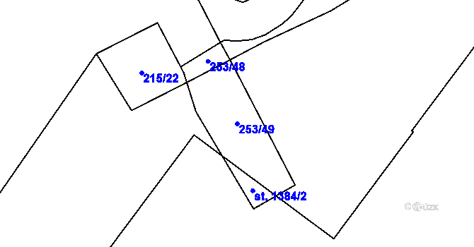 Parcela st. 253/49 v KÚ Ždírec nad Doubravou, Katastrální mapa