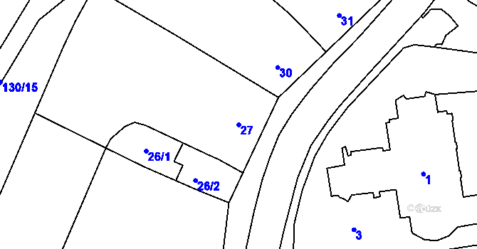 Parcela st. 27 v KÚ Žebětín, Katastrální mapa