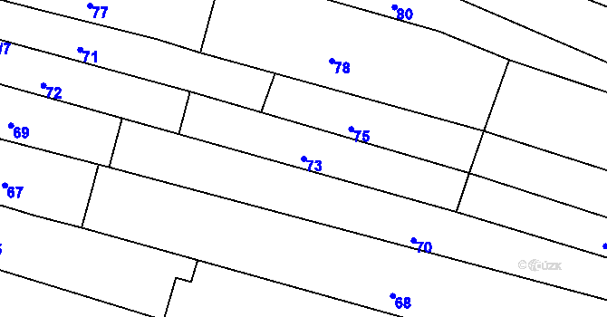 Parcela st. 73 v KÚ Žebětín, Katastrální mapa