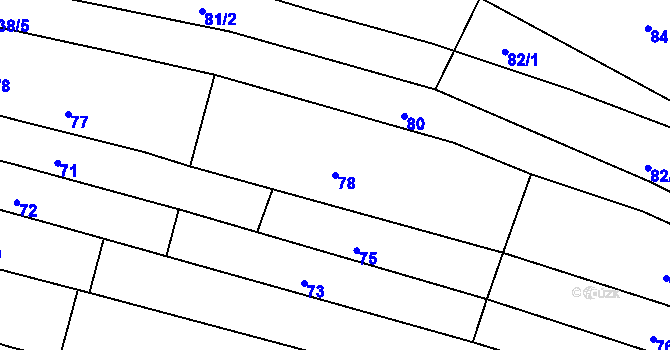 Parcela st. 78 v KÚ Žebětín, Katastrální mapa