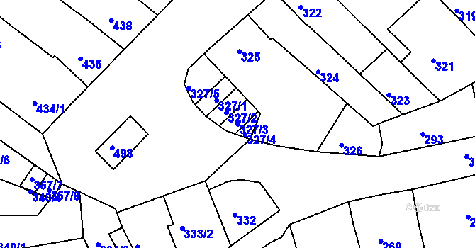 Parcela st. 327/3 v KÚ Žebětín, Katastrální mapa