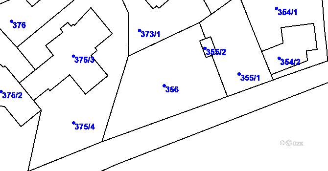 Parcela st. 356 v KÚ Žebětín, Katastrální mapa