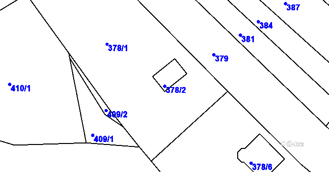 Parcela st. 378/2 v KÚ Žebětín, Katastrální mapa