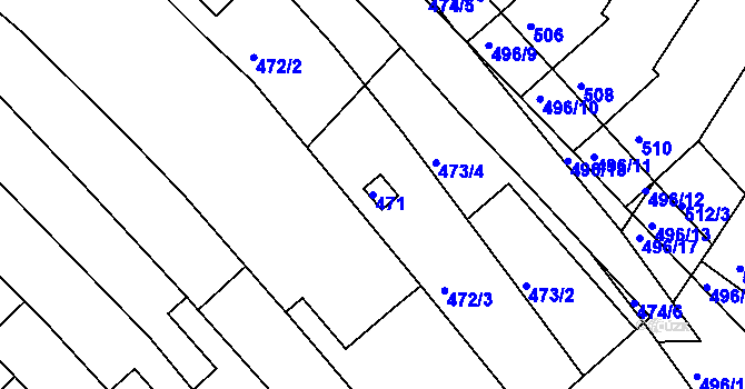 Parcela st. 471 v KÚ Žebětín, Katastrální mapa