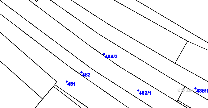 Parcela st. 484/3 v KÚ Žebětín, Katastrální mapa