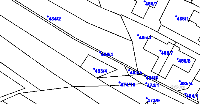Parcela st. 484/4 v KÚ Žebětín, Katastrální mapa