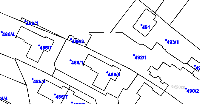 Parcela st. 489 v KÚ Žebětín, Katastrální mapa