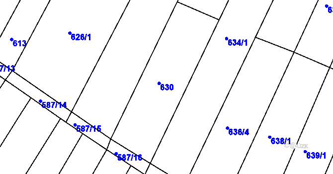 Parcela st. 632/1 v KÚ Žebětín, Katastrální mapa