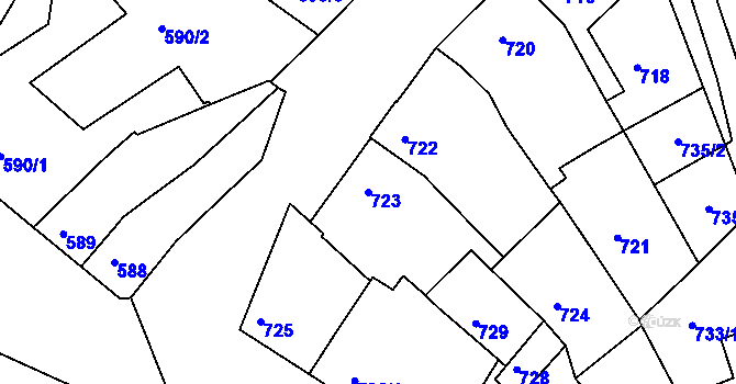 Parcela st. 723 v KÚ Žebětín, Katastrální mapa
