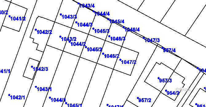 Parcela st. 1046/2 v KÚ Žebětín, Katastrální mapa