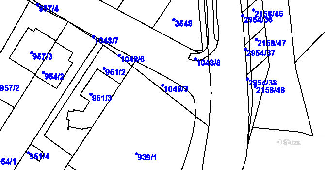 Parcela st. 1048/3 v KÚ Žebětín, Katastrální mapa