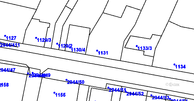 Parcela st. 1131 v KÚ Žebětín, Katastrální mapa