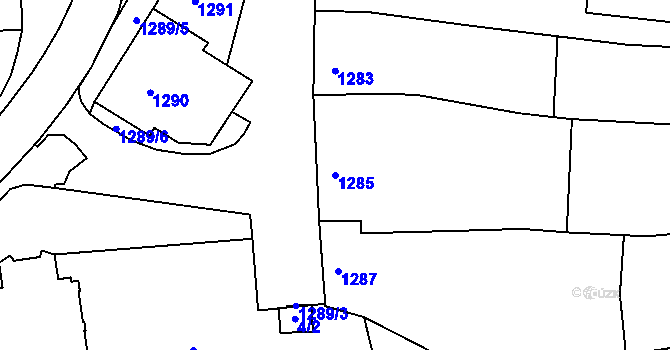 Parcela st. 1285 v KÚ Žebětín, Katastrální mapa