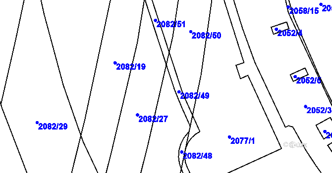 Parcela st. 2082/4 v KÚ Žebětín, Katastrální mapa