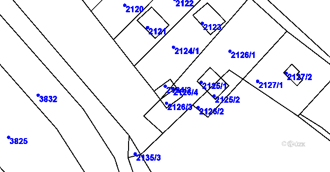 Parcela st. 2124/2 v KÚ Žebětín, Katastrální mapa