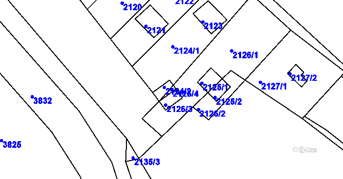 Parcela st. 2126/4 v KÚ Žebětín, Katastrální mapa