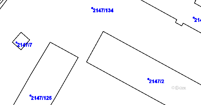 Parcela st. 2147/8 v KÚ Žebětín, Katastrální mapa
