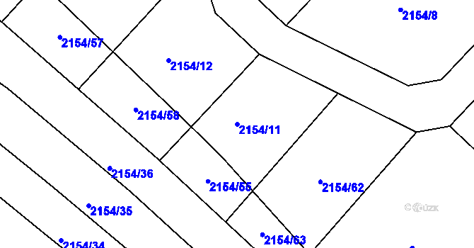 Parcela st. 2154/11 v KÚ Žebětín, Katastrální mapa
