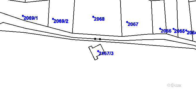 Parcela st. 2167/3 v KÚ Žebětín, Katastrální mapa