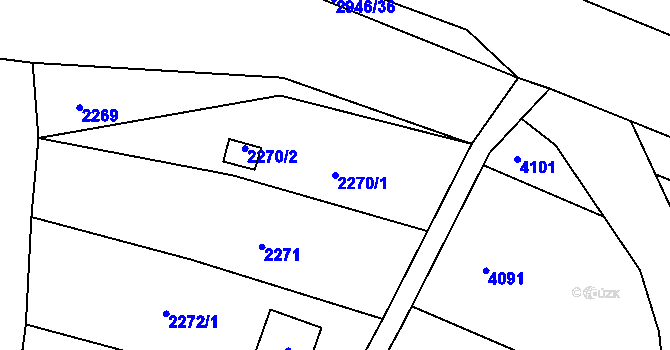 Parcela st. 2270/1 v KÚ Žebětín, Katastrální mapa