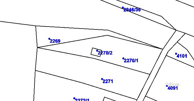 Parcela st. 2270/2 v KÚ Žebětín, Katastrální mapa
