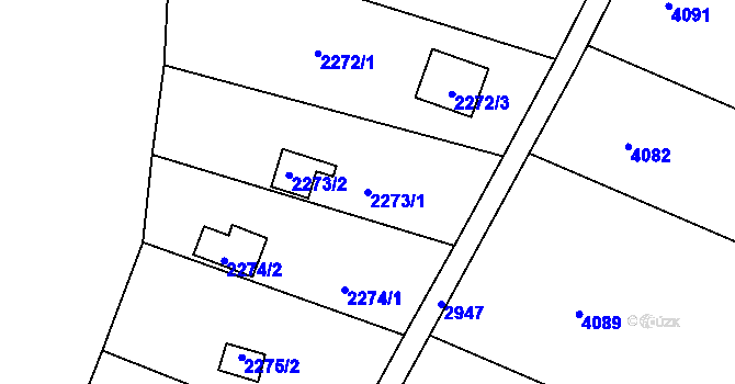 Parcela st. 2273/1 v KÚ Žebětín, Katastrální mapa