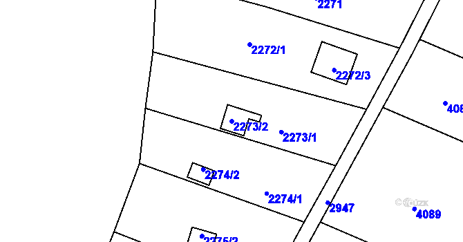 Parcela st. 2273/2 v KÚ Žebětín, Katastrální mapa