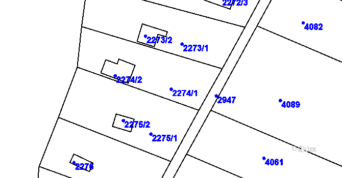 Parcela st. 2274/1 v KÚ Žebětín, Katastrální mapa