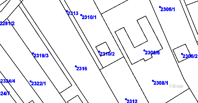 Parcela st. 2310/2 v KÚ Žebětín, Katastrální mapa