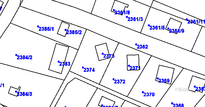 Parcela st. 2373 v KÚ Žebětín, Katastrální mapa
