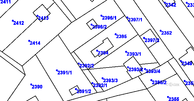 Parcela st. 2394 v KÚ Žebětín, Katastrální mapa