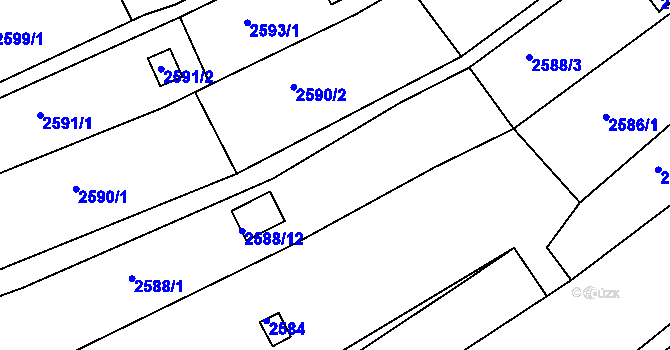 Parcela st. 2588/2 v KÚ Žebětín, Katastrální mapa