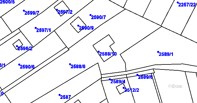 Parcela st. 2588/10 v KÚ Žebětín, Katastrální mapa