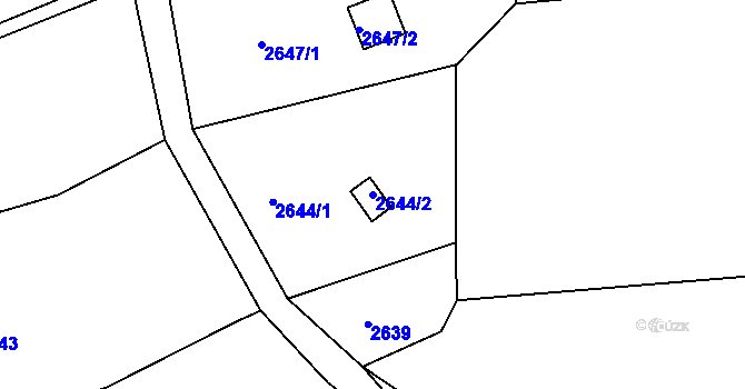 Parcela st. 2644/2 v KÚ Žebětín, Katastrální mapa